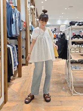 「アイテム（デニムパンツ）」を使った、K・Nさん（レディース・161cm・40代）の夏コーディネート