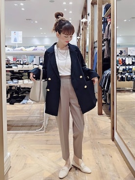 「GLOBAL WORK（グローバルワーク）のアイテム（テーラードジャケット）」を使った、K・Nさん（レディース・161cm）の秋コーディネート