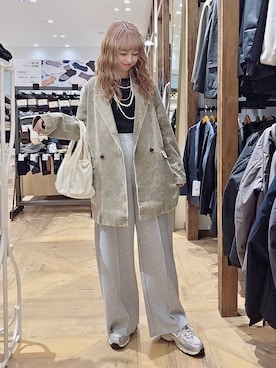 「GLOBAL WORK（グローバルワーク）のアイテム（テーラードジャケット）」を使った、K・Nさん（レディース・161cm）の秋コーディネート