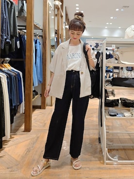 「GLOBAL WORK（グローバルワーク）のアイテム（ジャケット/アウター）」を使った、K・Nさん（レディース・161cm）の夏コーディネート