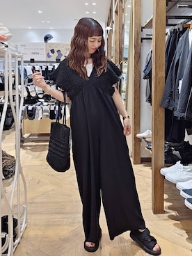 「アイテム（サロペット/オーバーオール）」を使った、K・Nさん（レディース・161cm・40代）の春コーディネート