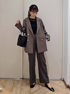 「GLOBAL WORK（グローバルワーク）のらくっション撥水フィットパンプス/135895（パンプス）」を使った、K・Nさん（レディース・161cm・40代）の秋コーディネート