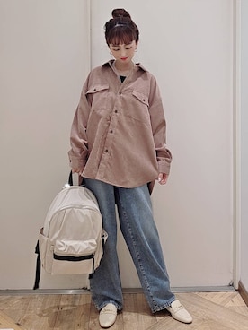 「アイテム（バックパック/リュック）」を使った、K・Nさん（レディース・161cm・40代）の秋コーディネート