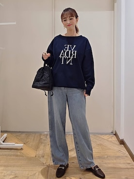「アイテム（ローファー）」を使った、K・Nさん（レディース・161cm・40代）の秋コーディネート