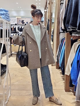 「アイテム（ネックレス）」を使った、K・Nさん（レディース・161cm・40代）の秋コーディネート