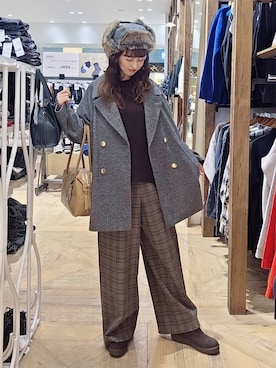 「アイテム（チェスターコート）」を使った、K・Nさん（レディース・161cm・30代）の冬コーディネート