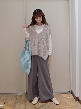 「アイテム（ローファー）」を使った、K・Nさん（レディース・161cm・40代）の秋コーディネート