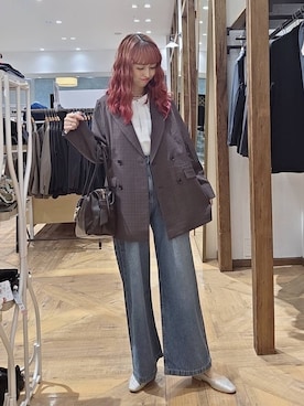 「GLOBAL WORK（グローバルワーク）のらくっション撥水フィットパンプス/135895（パンプス、シルバー系）」を使った、K・Nさん（レディース・161cm）の夏コーディネート