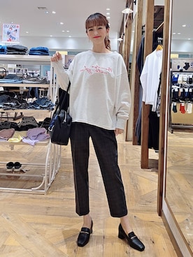 「アイテム（ボストンバッグ）」を使った、K・Nさん（レディース・161cm・40代）の秋コーディネート