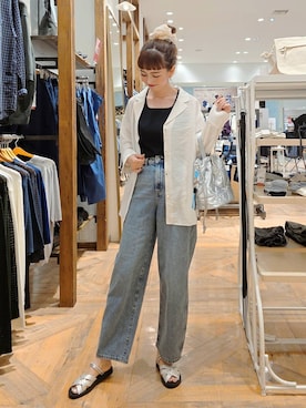 「アイテム（シュシュ）」を使った、K・Nさん（レディース・161cm・40代）の夏コーディネート