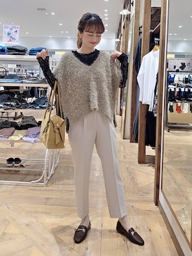 「アイテム（ローファー）」を使った、K・Nさん（レディース・161cm・40代）の秋コーディネート