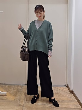 「アイテム（ボストンバッグ）」を使った、K・Nさん（レディース・161cm・30代）の秋コーディネート