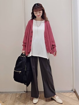 「アイテム（バックパック/リュック）」を使った、K・Nさん（レディース・161cm・40代）の秋コーディネート