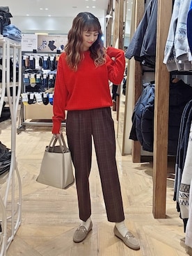 「アイテム（ローファー）」を使った、K・Nさん（レディース・161cm・40代）の秋コーディネート