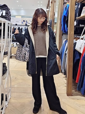 「アイテム（トートバッグ）」を使った、K・Nさん（レディース・161cm・40代）の冬コーディネート