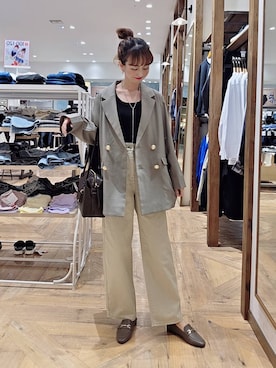 「GLOBAL WORK（グローバルワーク）のGOODデニムバギーパンツ/498388（デニムパンツ）」を使った、K・Nさん（レディース・161cm）の秋コーディネート