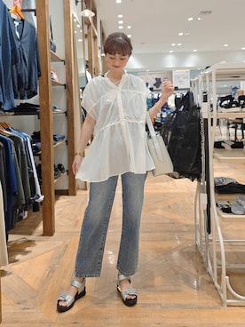 「アイテム（アクセサリー）」を使った、K・Nさん（レディース・161cm）の夏コーディネート