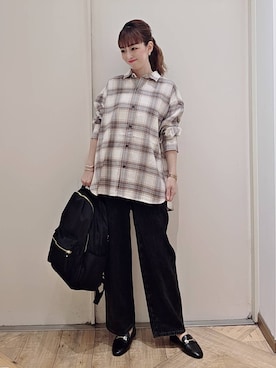 「アイテム（バックパック/リュック）」を使った、K・Nさん（レディース・161cm・40代）の秋コーディネート