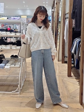 「GLOBAL WORK（グローバルワーク）のGOODデニムバギーパンツ/498388（デニムパンツ）」を使った、K・Nさん（レディース・161cm・40代）の秋コーディネート