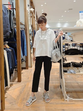 「アイテム（ネックレス）」を使った、K・Nさん（レディース・161cm・40代）の夏コーディネート