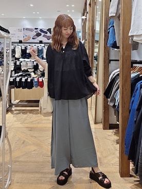 「GLOBAL WORK（グローバルワーク）のアイテム」を使った、K・Nさん（レディース・161cm）の夏コーディネート