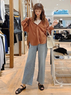 「アイテム（デニムパンツ）」を使った、K・Nさん（レディース・161cm・40代）の夏コーディネート