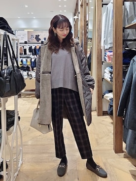「GLOBAL WORK（グローバルワーク）のあったかウツクシルエットテーパードパンツ/575203（その他パンツ）」を使った、K・Nさん（レディース・161cm）の秋コーディネート