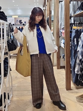 「GLOBAL WORK（グローバルワーク）のふわふわHugmeドルマンプルオーバー/595406（ニット/セーター）」を使った、K・Nさん（レディース・161cm）の秋コーディネート