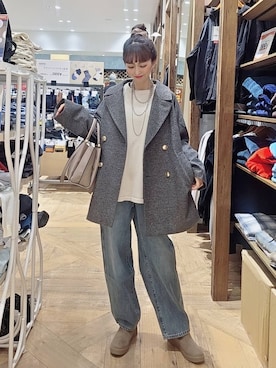 「アイテム（チェスターコート）」を使った、K・Nさん（レディース・161cm・30代）の冬コーディネート