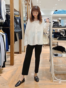 「アイテム（ローファー）」を使った、K・Nさん（レディース・161cm・40代）の夏コーディネート