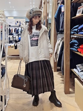 「アイテム（ボストンバッグ）」を使った、K・Nさん（レディース・161cm・40代）の冬コーディネート