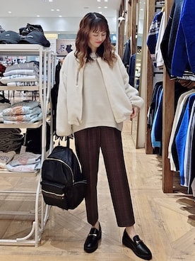 「アイテム（バックパック/リュック）」を使った、K・Nさん（レディース・161cm・30代）の秋コーディネート