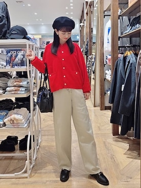 「アイテム（ボストンバッグ）」を使った、K・Nさん（レディース・161cm・40代）の秋コーディネート