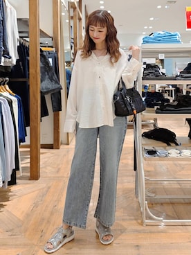 「アイテム（ボストンバッグ）」を使った、K・Nさん（レディース・161cm・30代）の夏コーディネート