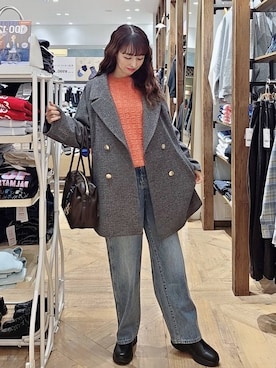 「アイテム（チェスターコート）」を使った、K・Nさん（レディース・161cm・30代）の冬コーディネート