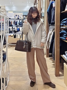 「アイテム（ダウンジャケット/コート）」を使った、K・Nさん（レディース・161cm・30代）の冬コーディネート