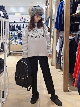 「アイテム（その他シューズ）」を使った、K・Nさん（レディース・161cm・40代）の冬コーディネート