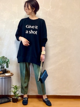 「Right-on（ライトオン）のアイテム（スウェット）」を使った、ema.さん（レディース・166cm）の春コーディネート