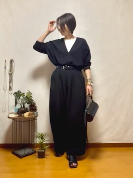 「FRAMeWORK（フレームワーク）のアイテム（スウェット）」を使った、ema.さん（レディース・166cm）の秋コーディネート