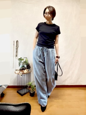 「GAP（ギャップ）のアイテム」を使った、ema.さん（レディース・166cm）の夏コーディネート