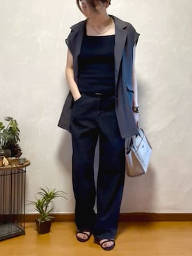 「アイテム（トートバッグ）」を使った、ema.さん（レディース・166cm・40代）の夏コーディネート