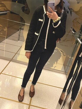 「UNIQLO（ユニクロ）のウルトラストレッチジーンズ（デニムパンツ）」を使った、sh.ttzさん（レディース・155cm）の冬コーディネート