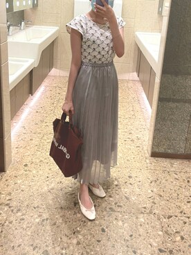 「アイテム（ワンピース/ドレス、シルバー系）」を使った、sh.ttzさん（レディース・155cm）の夏コーディネート