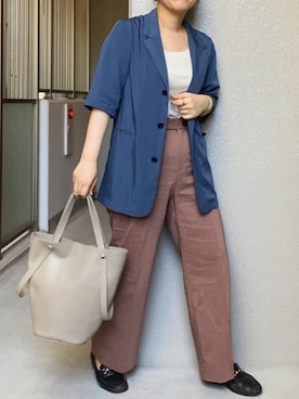 「BRACTMENT（ブラクトメント）のアイテム（ジャケット/アウター）」を使った、ナツコさん（レディース・154cm）の夏コーディネート
