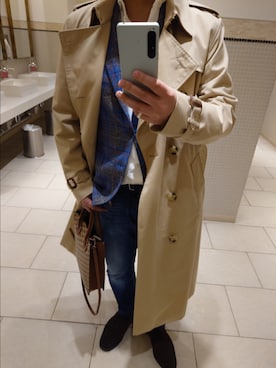 「アイテム（トレンチコート）」を使った、せきのさん（メンズ・170cm）の冬コーディネート