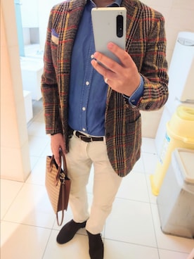 「アイテム（テーラードジャケット）」を使った、せきのさん（メンズ・170cm）の秋コーディネート