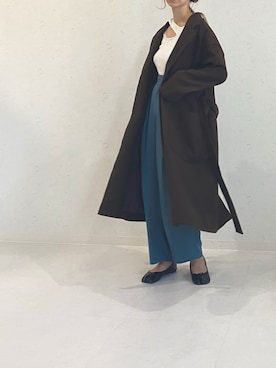 「ECRIRE（エクリール）のアイテム（チェスターコート）」を使った、ちばのぞみ。さん（レディース・165cm）の秋コーディネート