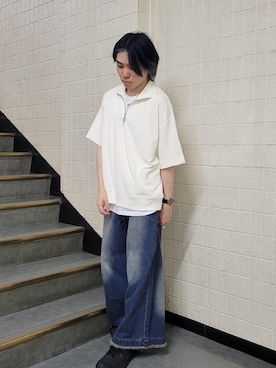 「JUNRED（ジュンレッド）のアイテム（タンクトップ）」を使った、ケータさん（メンズ・169cm）の春コーディネート