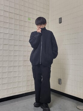「JUNRED（ジュンレッド）のアイテム（カーゴパンツ）」を使った、ケータさん（メンズ・169cm）の冬コーディネート
