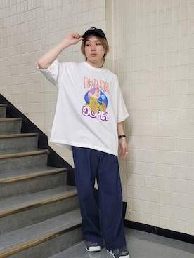 「アイテム（キャップ）」を使った、ケータさん（メンズ・169cm・20代）の春コーディネート